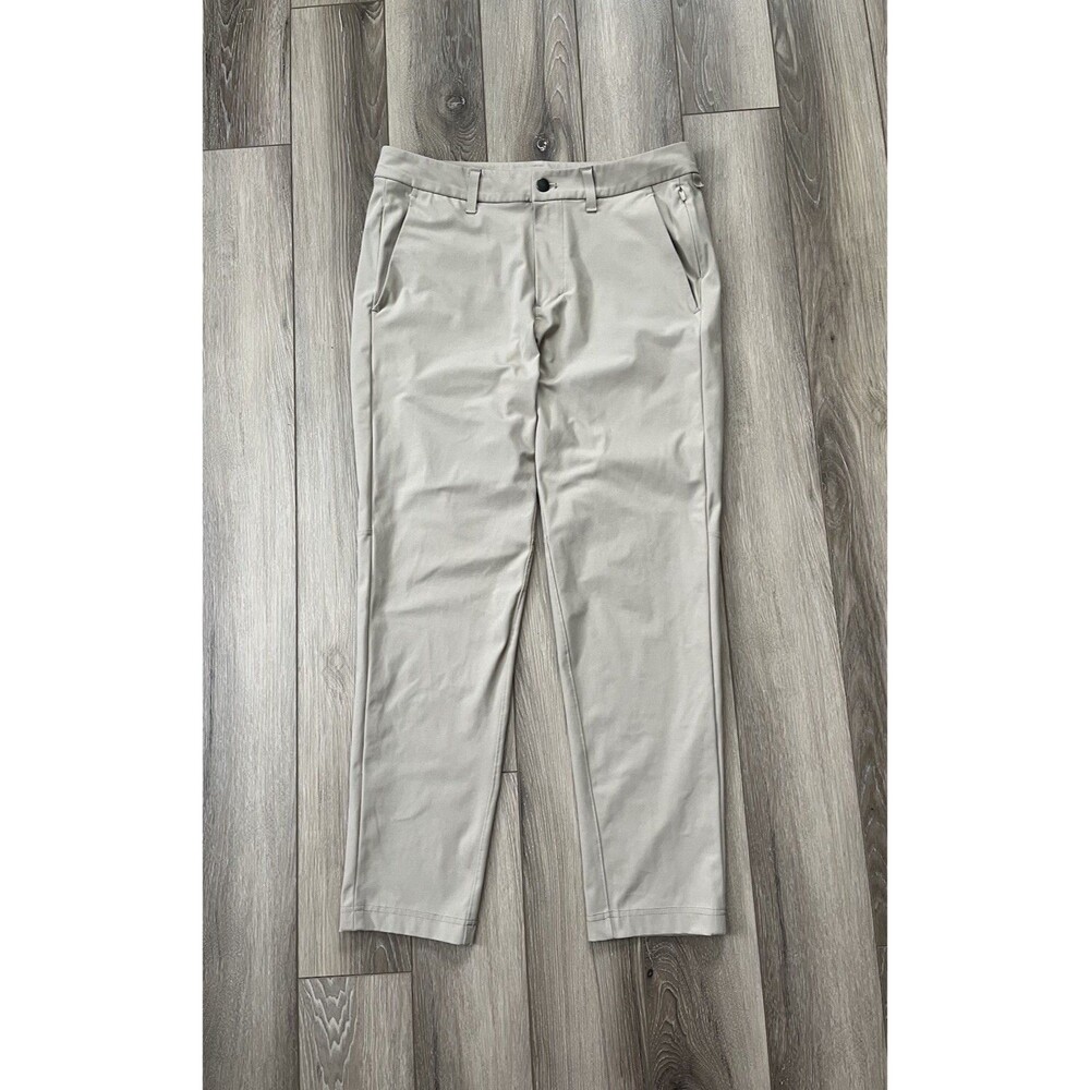 Lululemon Commission Pants Mens Sz 31” x 27” Beige Performance Stretch Pockets